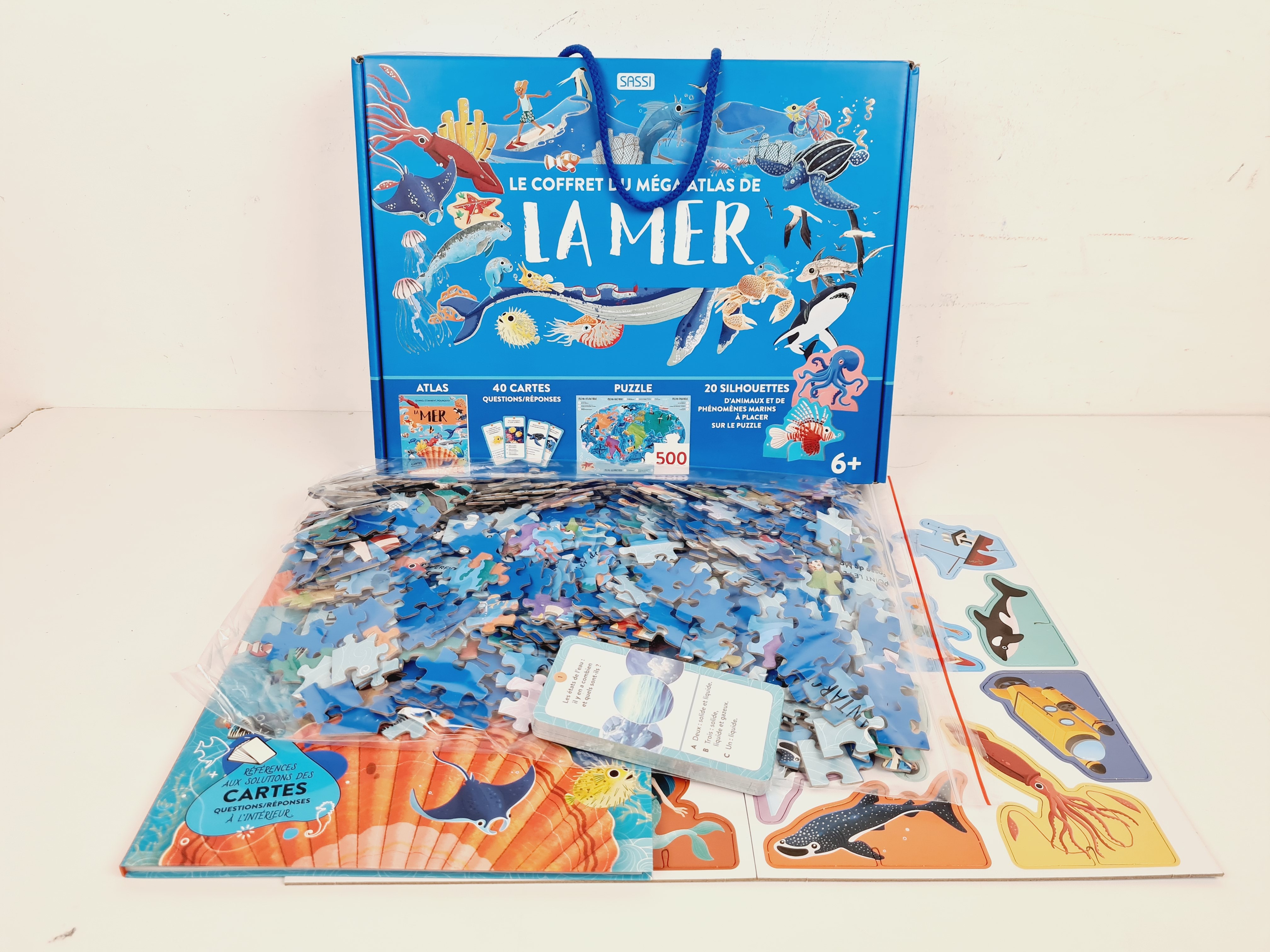 Puzzle 500 pièces - Le coffret méga atlas de la Mer - Sassi - 6 ans + Très bon état - Vue 3 - 